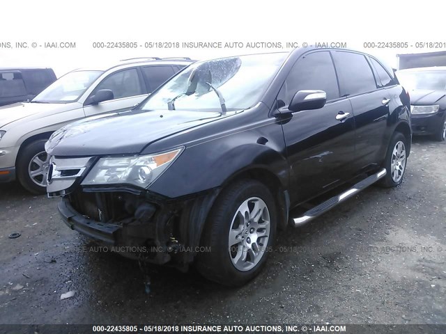 2HNYD28418H523913 - 2008 ACURA MDX TECHNOLOGY BLACK photo 2