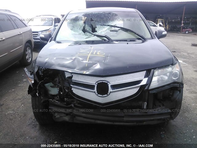 2HNYD28418H523913 - 2008 ACURA MDX TECHNOLOGY BLACK photo 6