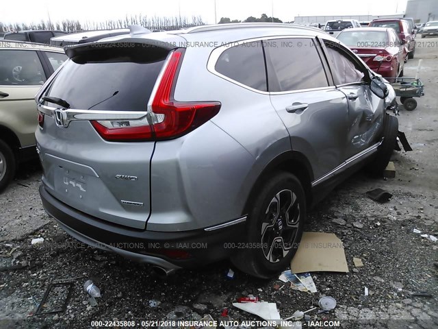 2HKRW2H96HH663639 - 2017 HONDA CR-V TOURING SILVER photo 4