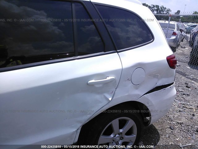 5NMSH13E47H033768 - 2007 HYUNDAI SANTA FE SE/LIMITED WHITE photo 6