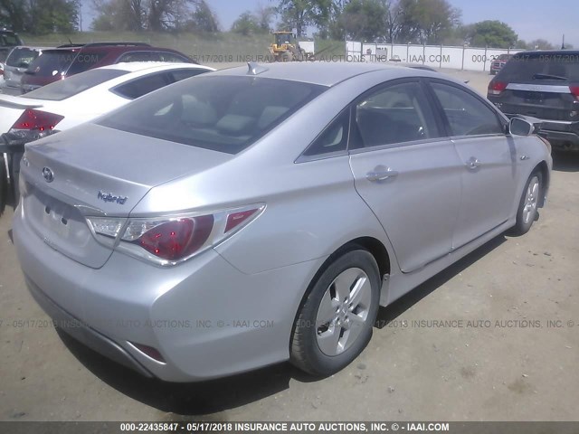 KMHEC4A45BA003006 - 2011 HYUNDAI SONATA HYBRID SILVER photo 4