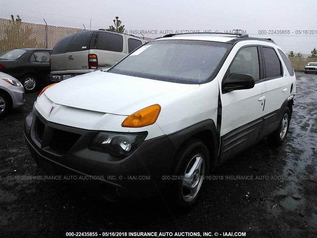 3G7DA03E81S516704 - 2001 PONTIAC AZTEK WHITE photo 2