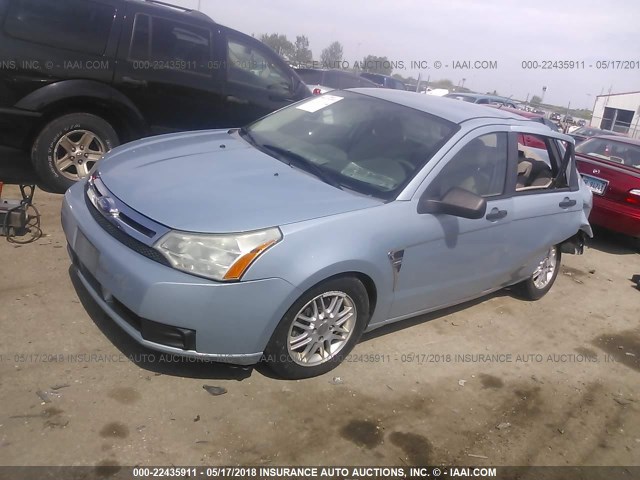 1FAHP35N08W132937 - 2008 FORD FOCUS SE/SEL/SES Light Blue photo 2