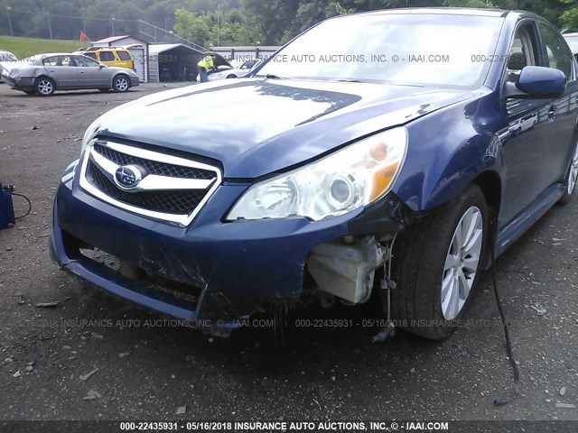 4S3BMEH63A2214599 - 2010 SUBARU LEGACY 3.6R PREMIUM BLUE photo 6