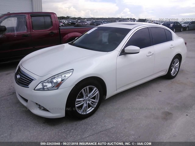 JN1CV6AP8DM304238 - 2013 INFINITI G37 JOURNEY/SPORT WHITE photo 2