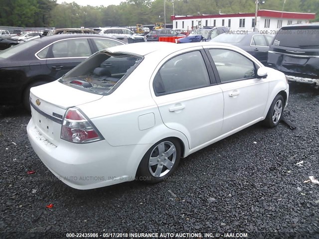 KL1TD5DE8BB184283 - 2011 CHEVROLET AVEO LS/LT WHITE photo 4