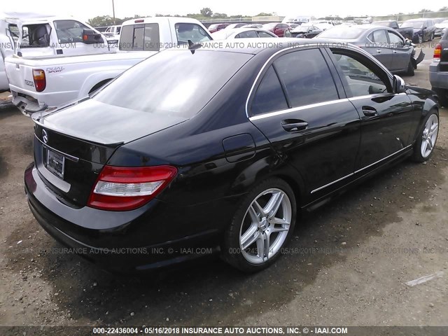 WDDGF56X58R031417 - 2008 MERCEDES-BENZ C 350 BLACK photo 4