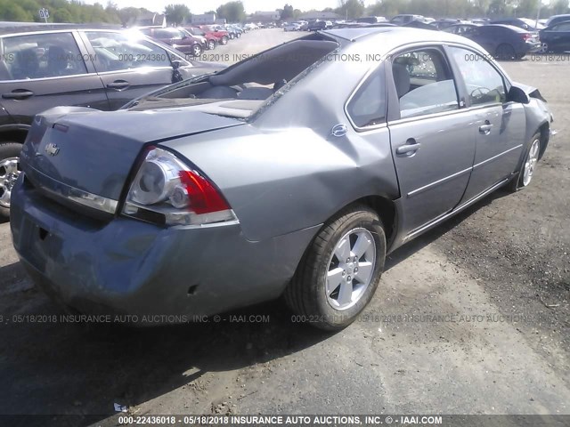 2G1WT55N089250657 - 2008 CHEVROLET IMPALA LT GRAY photo 4