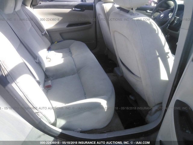 2G1WT55N089250657 - 2008 CHEVROLET IMPALA LT GRAY photo 8