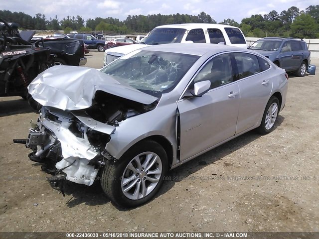 1G1ZD5STXJF121562 - 2018 CHEVROLET MALIBU LT SILVER photo 2