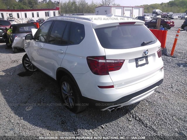 5UXWX9C57F0D45490 - 2015 BMW X3 XDRIVE28I WHITE photo 3