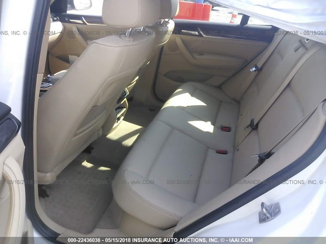 5UXWX9C57F0D45490 - 2015 BMW X3 XDRIVE28I WHITE photo 8