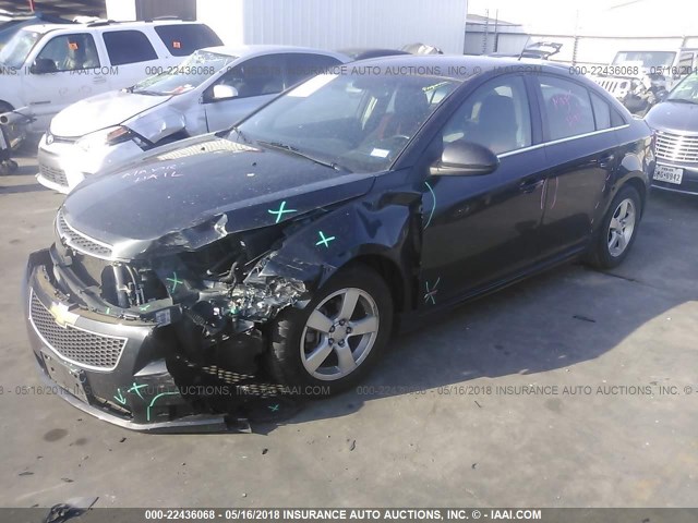 1G1PC5SB6D7315263 - 2013 CHEVROLET CRUZE LT BLACK photo 2