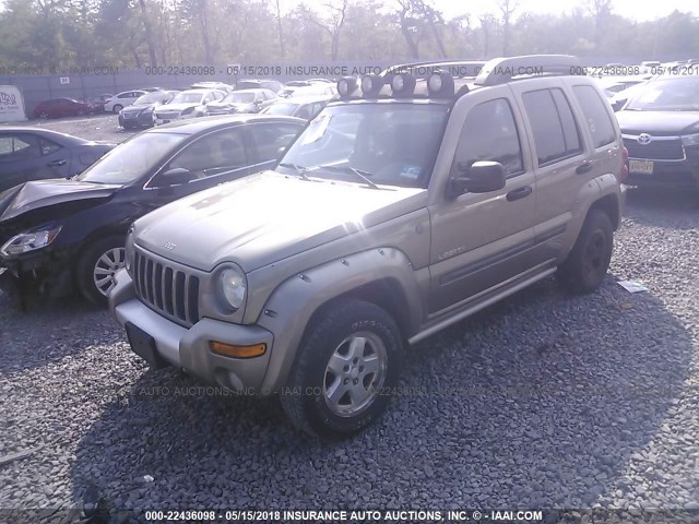 1J4GL38K34W312565 - 2004 JEEP LIBERTY RENEGADE Champagne photo 2