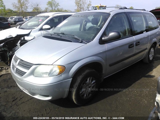 1D4GP24R16B542321 - 2006 DODGE GRAND CARAVAN SE SILVER photo 2