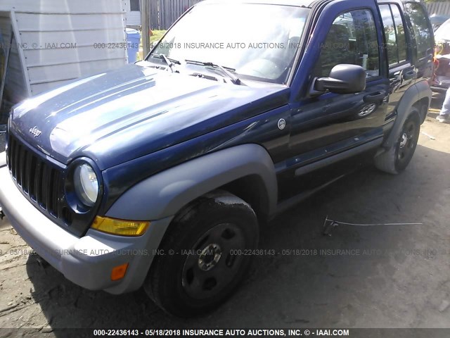 1J4GL48K65W578511 - 2005 JEEP LIBERTY SPORT Mavi foto 2