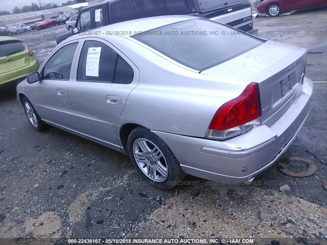 YV1RS592872606318 - 2007 VOLVO S60 2.5T SILVER photo 3