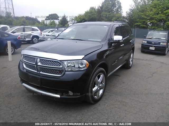 1C4RDJEG1DC604748 - 2013 DODGE DURANGO CITADEL BLACK photo 2