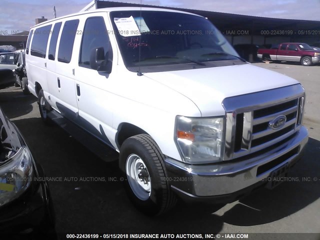 1FDSS31L58DA86600 - 2008 FORD ECONOLINE E350 SUPER DUTY WAGON WHITE photo 1