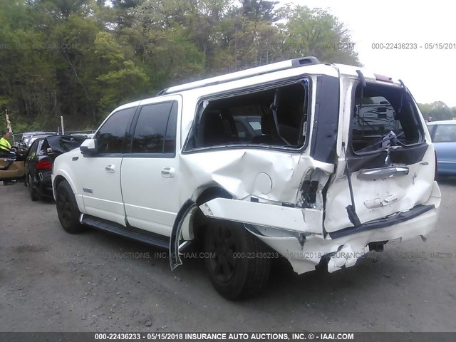 1FMFK20517LA27787 - 2007 FORD EXPEDITION EL LIMITED WHITE photo 3