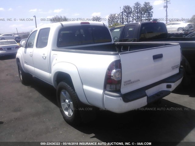 3TMJU62N59M076781 - 2009 TOYOTA TACOMA DOUBLE CAB PRERUNNER WHITE photo 3