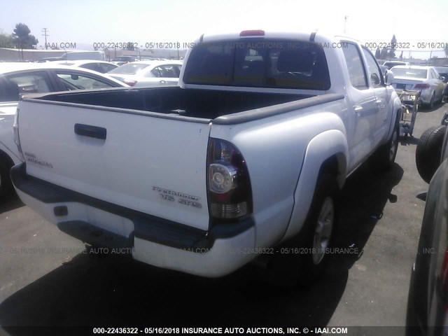 3TMJU62N59M076781 - 2009 TOYOTA TACOMA DOUBLE CAB PRERUNNER WHITE photo 4