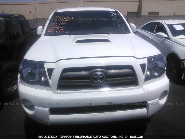 3TMJU62N59M076781 - 2009 TOYOTA TACOMA DOUBLE CAB PRERUNNER WHITE photo 6