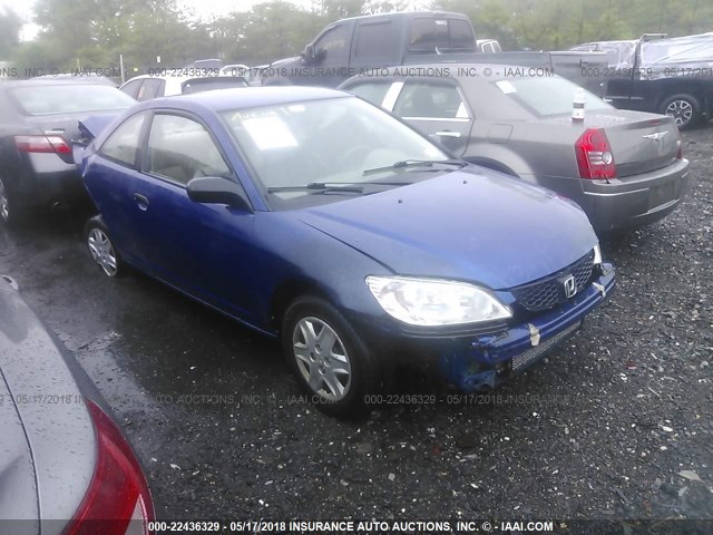 1HGEM21125L041413 - 2005 HONDA CIVIC DX VP BLUE photo 1
