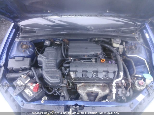 1HGEM21125L041413 - 2005 HONDA CIVIC DX VP BLUE photo 10