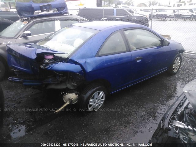 1HGEM21125L041413 - 2005 HONDA CIVIC DX VP BLUE photo 4
