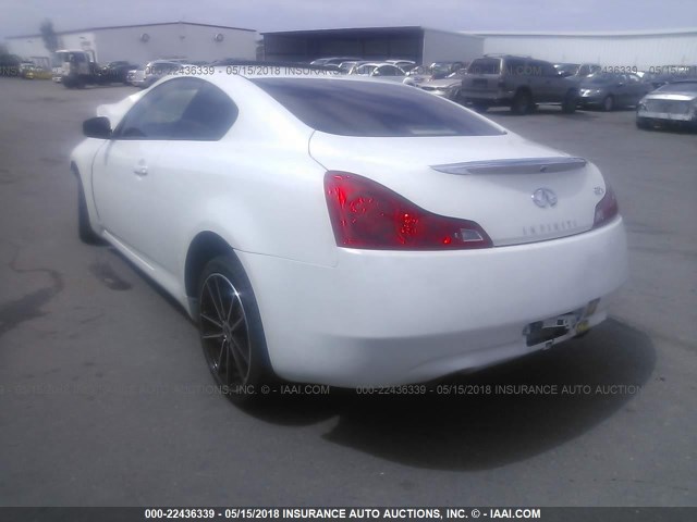 JNKCV64FX9M653956 - 2009 INFINITI G37 WHITE photo 3