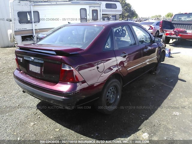 1FAFP34N07W356703 - 2007 FORD FOCUS ZX4/S/SE/SES BURGUNDY photo 4