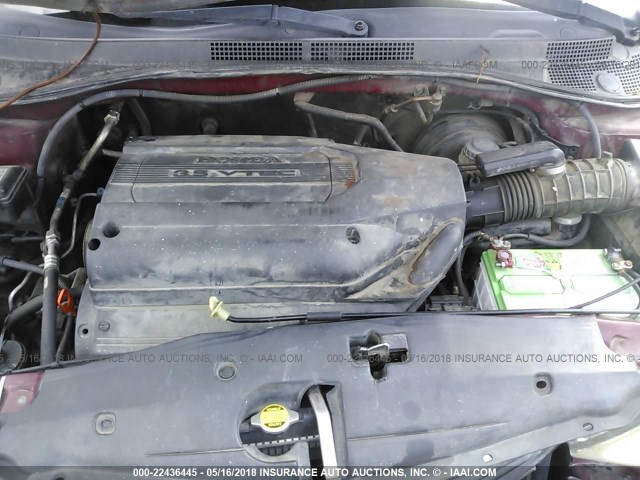 2HKRL18942H580043 - 2002 HONDA ODYSSEY EXL MAROON photo 10