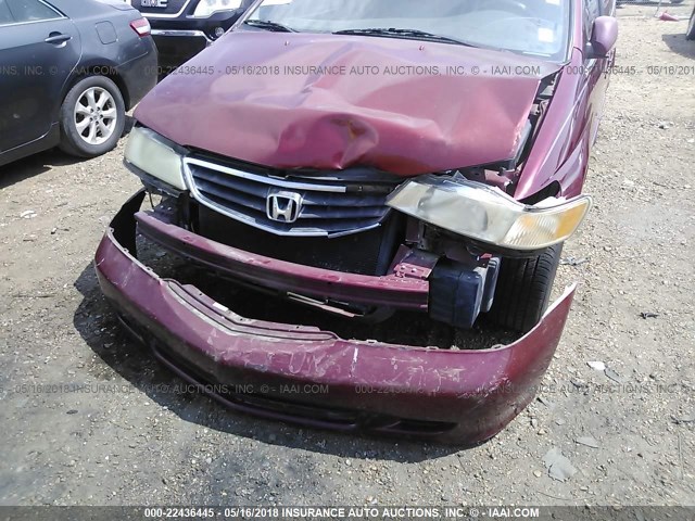 2HKRL18942H580043 - 2002 HONDA ODYSSEY EXL MAROON photo 6