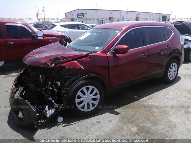 5N1AT2MT7GC786251 - 2016 NISSAN ROGUE S/SL/SV RED photo 2