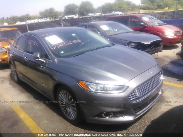 3FA6P0RU1DR385558 - 2013 FORD FUSION TITANIUM HEV GRAY photo 1