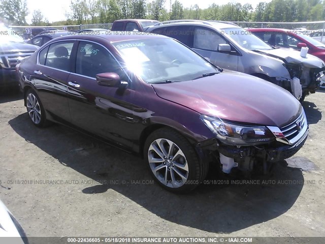 1HGCR2F58EA099526 - 2014 HONDA ACCORD SPORT PURPLE photo 1