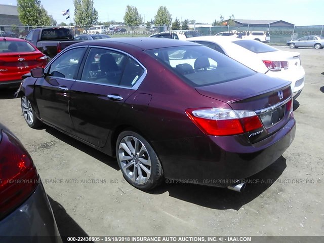 1HGCR2F58EA099526 - 2014 HONDA ACCORD SPORT PURPLE photo 3