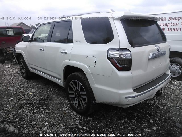 JTEBU5JR3G5401655 - 2016 TOYOTA 4RUNNER SR5 PREM/LTDL/TRAIL/TRD WHITE photo 3