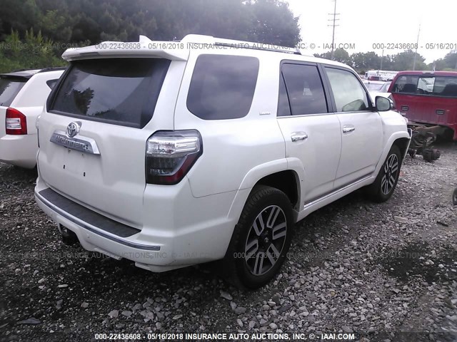 JTEBU5JR3G5401655 - 2016 TOYOTA 4RUNNER SR5 PREM/LTDL/TRAIL/TRD WHITE photo 4