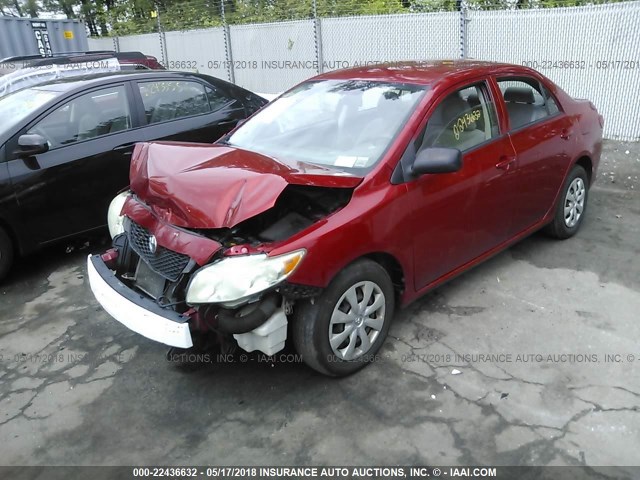 JTDBL40E799030737 - 2009 TOYOTA COROLLA LE/XLE RED photo 2