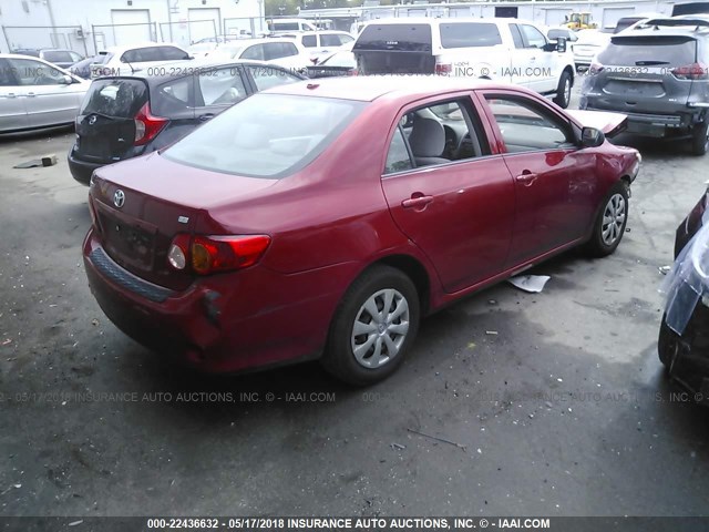 JTDBL40E799030737 - 2009 TOYOTA COROLLA LE/XLE RED photo 4