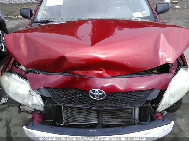 JTDBL40E799030737 - 2009 TOYOTA COROLLA LE/XLE RED photo 6