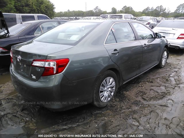 4T1BF1FK0EU834805 - 2014 TOYOTA CAMRY L/SE/LE/XLE GREEN photo 4