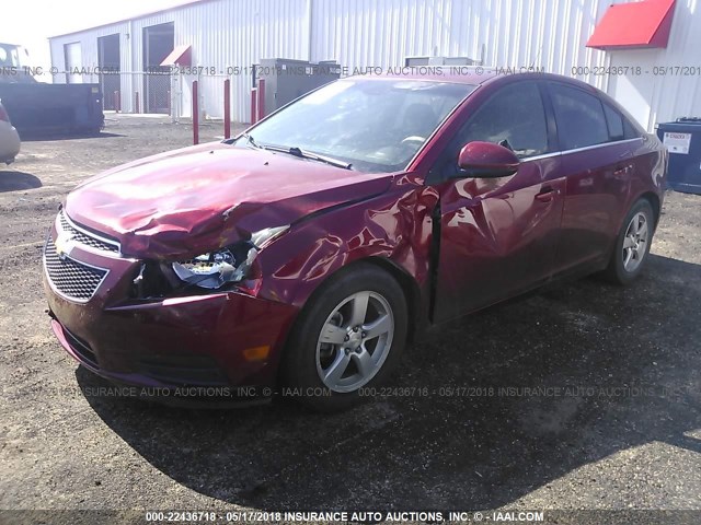 1G1PC5SB1D7171217 - 2013 CHEVROLET CRUZE LT RED photo 2