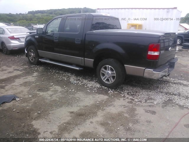 1FTRW12W86FA94549 - 2006 FORD F150 SUPERCREW BLACK photo 3