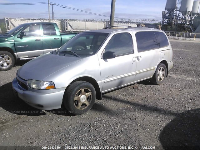 4N2XN11T4YD827905 - 2000 NISSAN QUEST SE/GLE/GXE SILVER photo 2