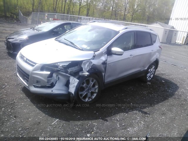 1FMCU9J9XEUE45344 - 2014 FORD ESCAPE TITANIUM SILVER photo 2