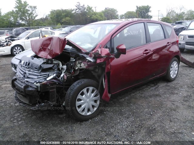 3N1CE2CP2GL370689 - 2016 NISSAN VERSA NOTE S/S PLUS/SV/SL/SR RED photo 2