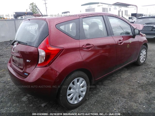 3N1CE2CP2GL370689 - 2016 NISSAN VERSA NOTE S/S PLUS/SV/SL/SR RED photo 4